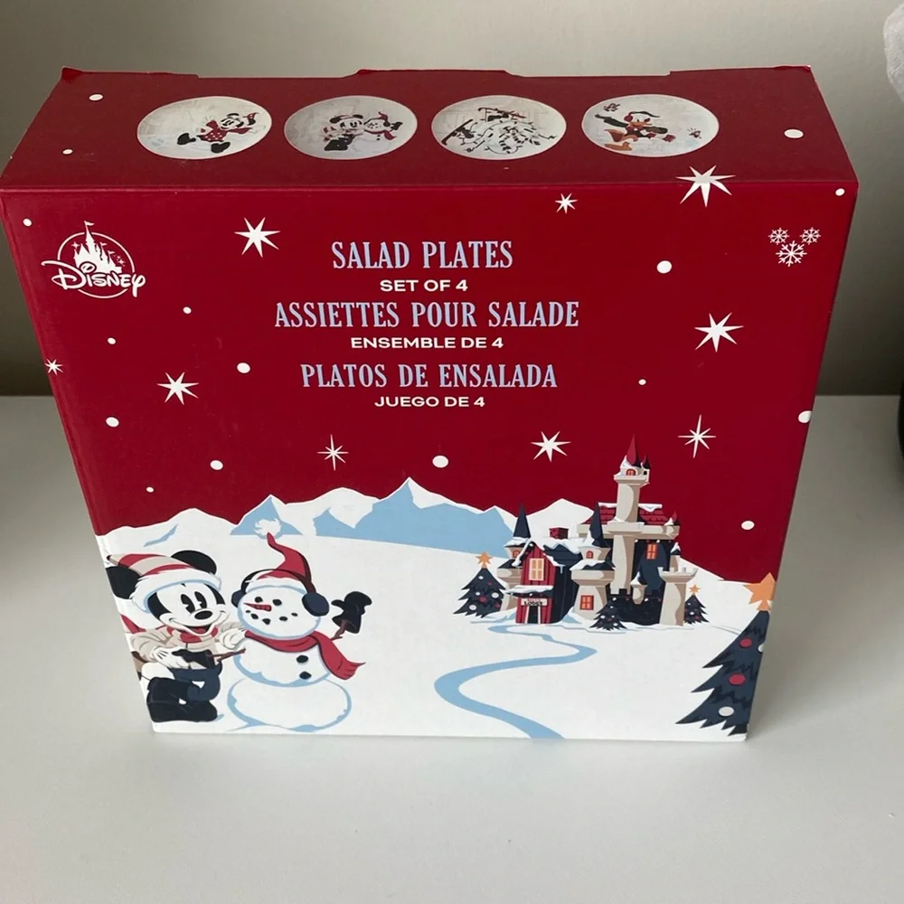 Disney Parks Walt’s Holiday Lodge Collection set of 4 salad plates - Picture 2 of 11